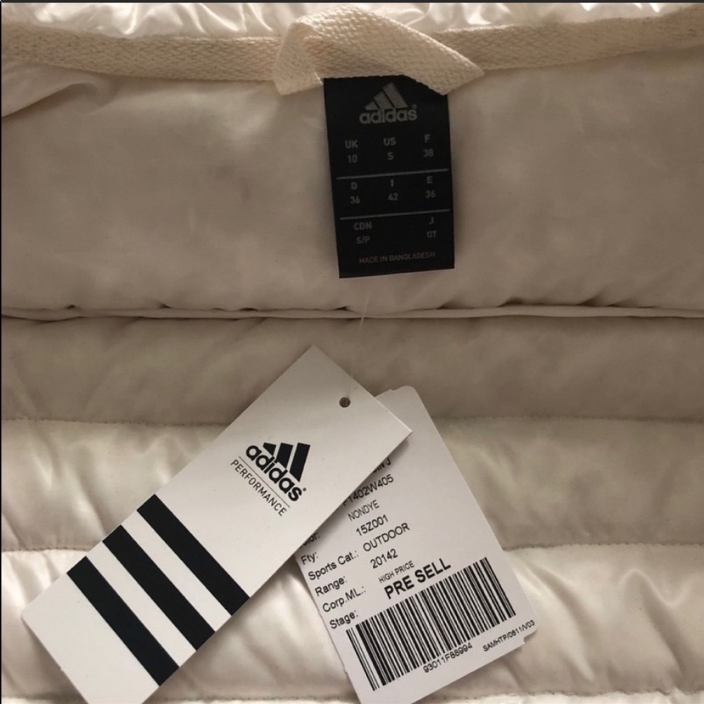 NWT Adidas White Down Puffer Jacket Small - Sample - Picture 7 of 15